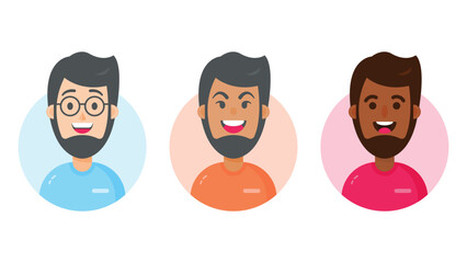 Vector businessman cartoon characters with different facial expressions