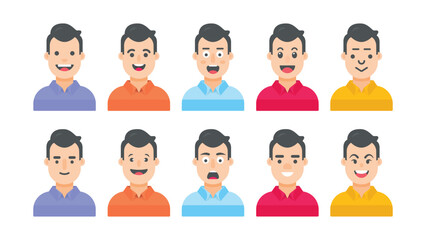 Avatar profile picture icon set, vector illustration.