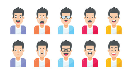 Set of flat design avatar icons. Vector illustrations for social media, user profile, website and app design and development.