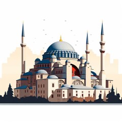 Fototapeta na wymiar Hagia Sophia vector art,