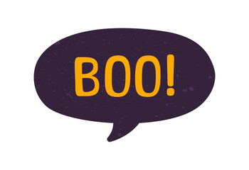 Speech bubble with text Boo! digital sticker vector illustration