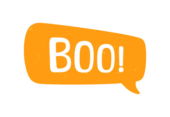 Speech bubble with text Boo! digital sticker vector illustration