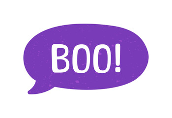 Speech bubble with text Boo! digital sticker vector illustration