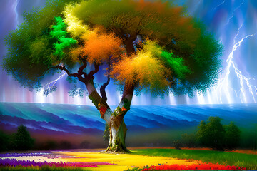 landscape with trees 