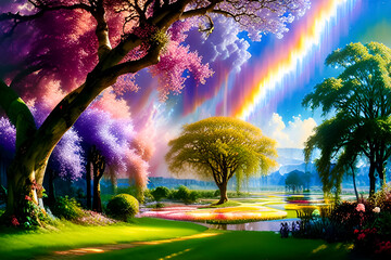 landscape with trees 