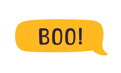 Speech bubble with text Boo! digital sticker vector illustration