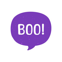 Speech bubble with text Boo! digital sticker vector illustration
