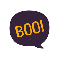 Speech bubble with text Boo! sound effect digital sticker vector illustration