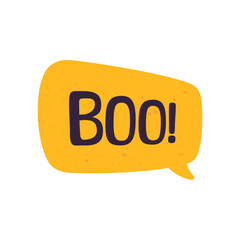 Speech bubble with text Boo! sound effect digital sticker vector illustration