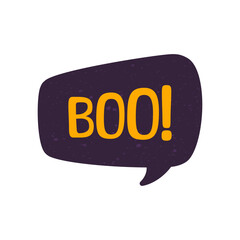 Speech bubble with text Boo! sound effect digital sticker vector illustration