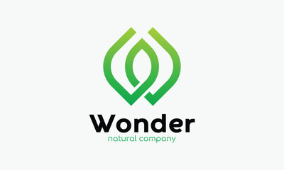 Garden leaf minimalist logo natural green for ecology business company