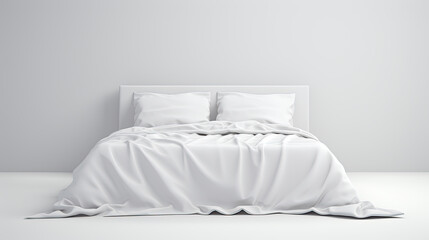 White bed with linen and pillow