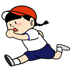 かけっこしている体育着の女の子02