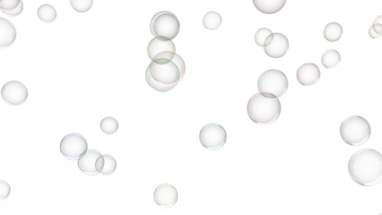 3d render of soap bubbles isolated with transparent.