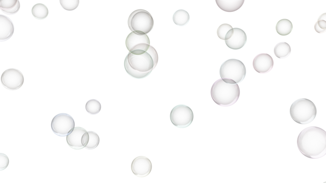 3d render of soap bubbles isolated with transparent.