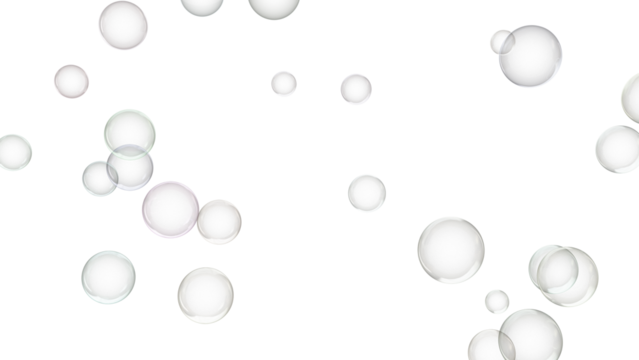 3d render of soap bubbles isolated with transparent.