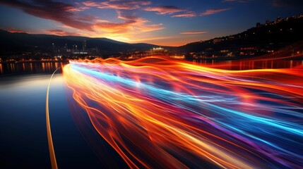 Fototapeta premium highway night, generative AI