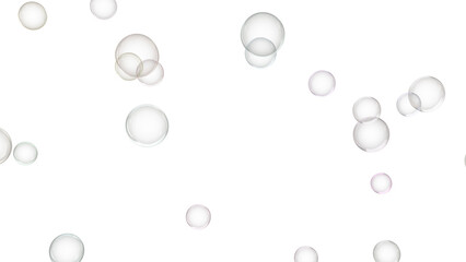 3d render of soap bubbles isolated with transparent.