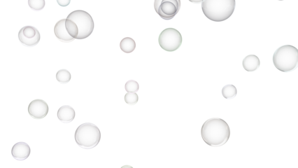 3d render of soap bubbles isolated with transparent.