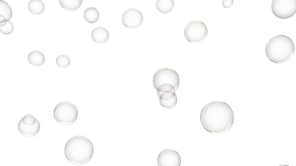 3d render of soap bubbles isolated with transparent.