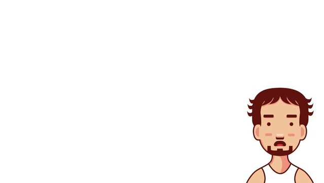 moving animation of a man talking simple