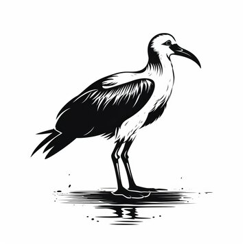 recommend clip art: Bold Black And White Bird Illustrations: Ibis And Osprey Silhouettes