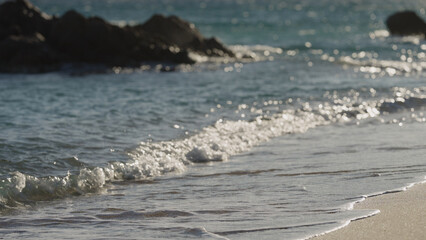 Fototapeta premium Slow motion of rocks in the sea near Cannes
