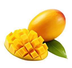 Delicious mango fruits cut out isolated on transparent background Remove png created with Generative AI, Clipping Path