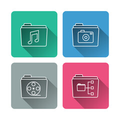 Folder Icons - Vector illustration 