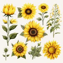 watercolor sunflowes