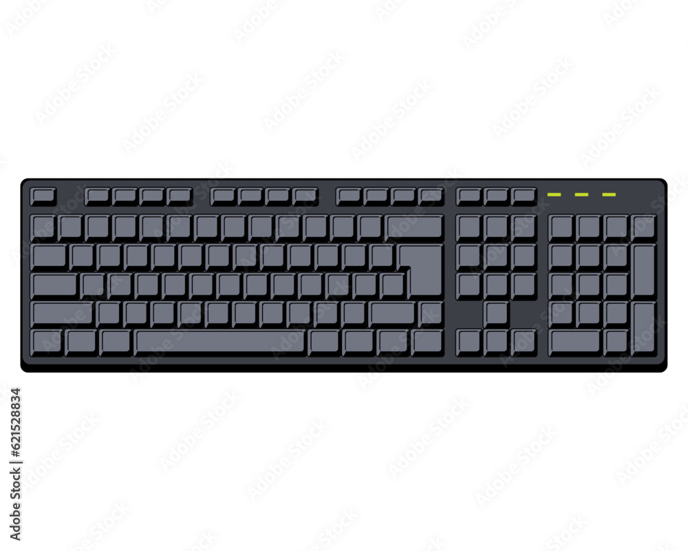 Fototapete A blank of dark computer keyboard without letters, numbers and symbols.
