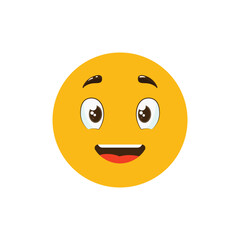 Fototapeta premium Smiley face. A cheerful joyful smiley face. Cartoon emoji. Vector illustration isolated on a white background