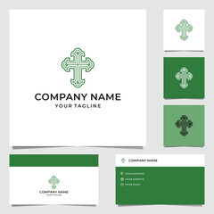 Green Christ Cross Logo Design