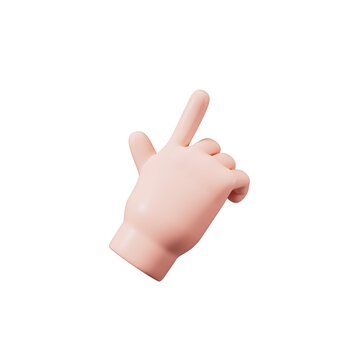 Cartoon Diverse Hand Gestures, 3d Rendering.