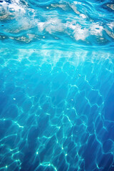 Fototapeta na wymiar Blue Clear Water Abstract Background