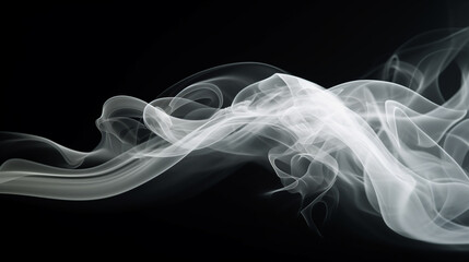 abstract white smoke as it gracefully dances through the air,  AI-Generated