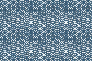 Abstract fish scale pattern on blue background. Vector illustration. © Aleksandr