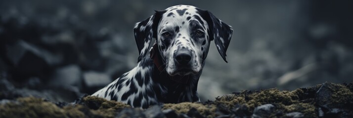 Dalmatian with a beautiful background. Generative AI