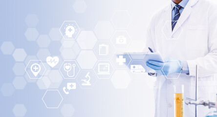 Global Healthcare Connectivity, Doctor Diagnosing with Online Services