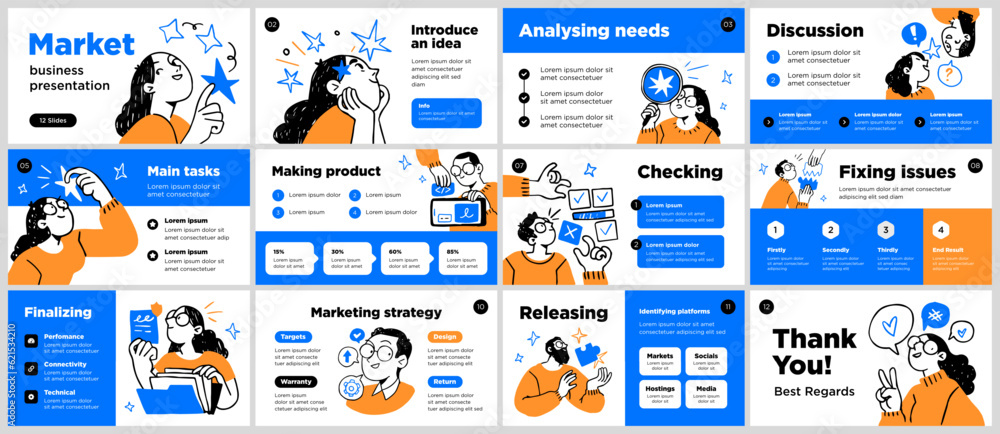 Poster presentation and slide layout background. design template with business people. use for business ann