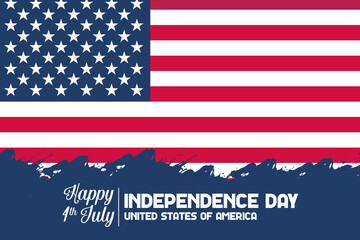Happy Independence Day of the USA on July 4th. Banner illustration freedom of America