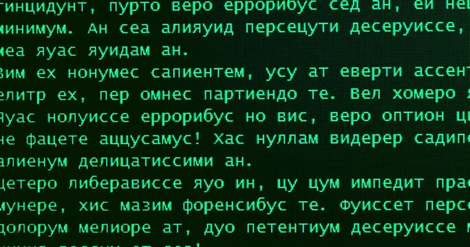 Screen closeup with random Russian words