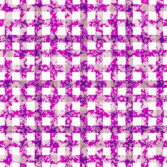 Grunge checked seamless flower background. Abstract pink and beige colorful tartan plaid pattern.Flower check pattern on white background.