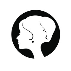 woman head silhouette logo vector