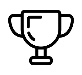 Vector trophy icon. Simple line winner symbol design. 