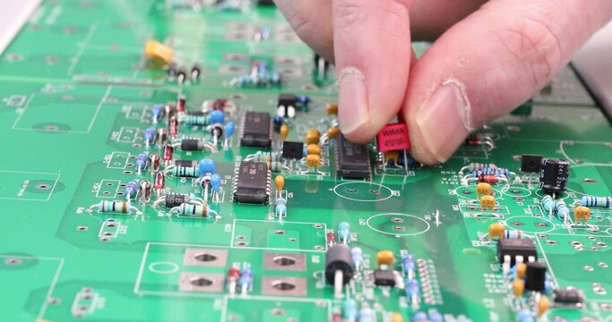 Repair of electronic devices, pin soldering parts
