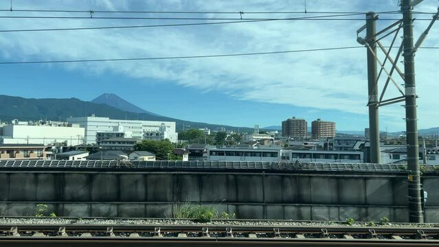 東海道新幹線の車窓　静岡県富士市付近
