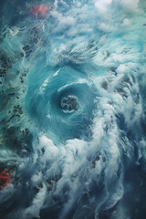 Aerial view of a hurricane