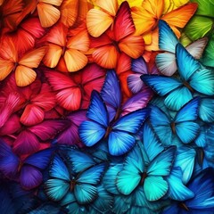 Obraz na płótnie Canvas Pattern made of multicolor butterflies
