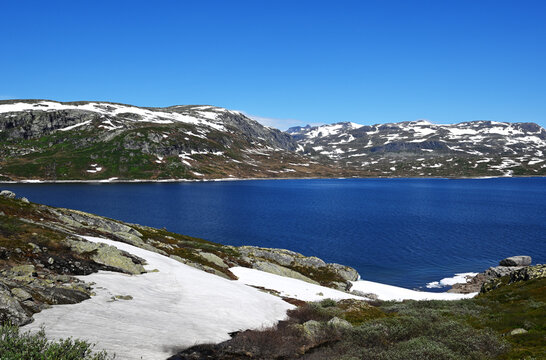 Beautiful view of lake Tyin in Norway